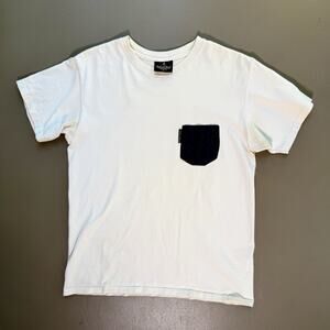 Ball and Buck 100% Cotton Pocket Tee MEDIUM Casual Weekend White USA